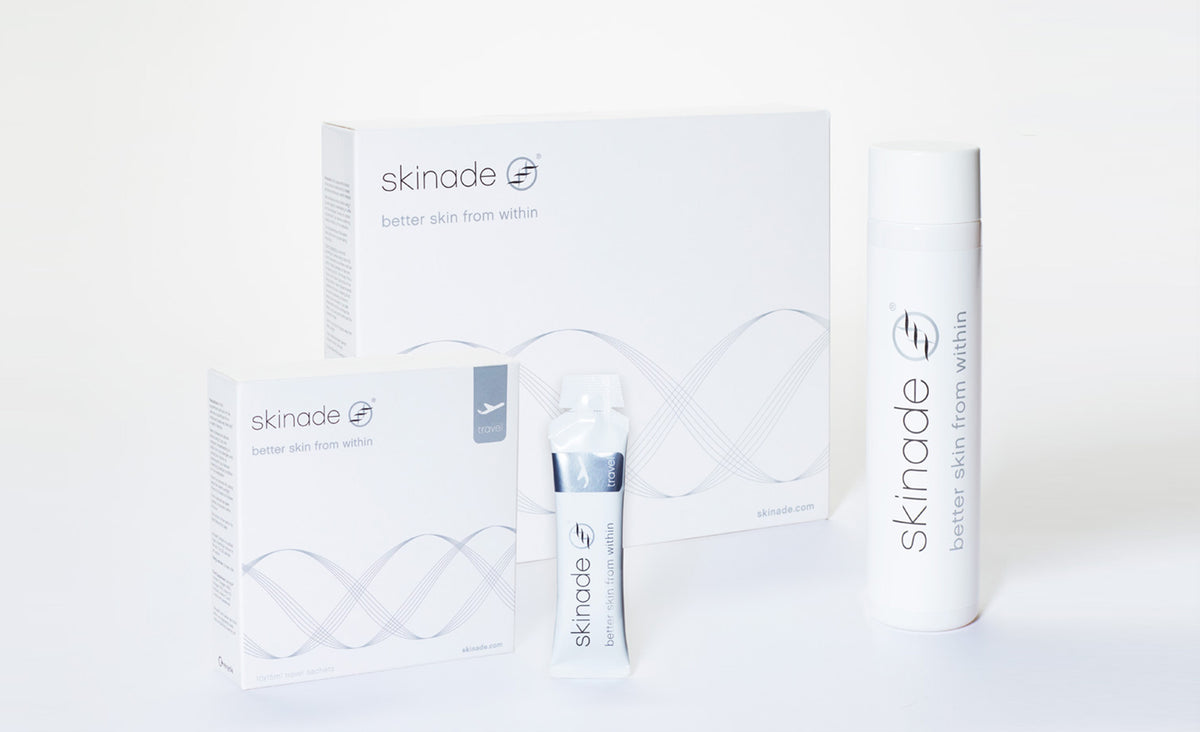 Skinade collagen drink bottles – award-winning anti-ageing supplement